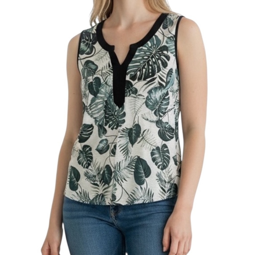 NAÏF Tropical Leaf Print Tank Top